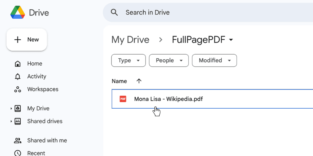 Seamless saving to Google drive